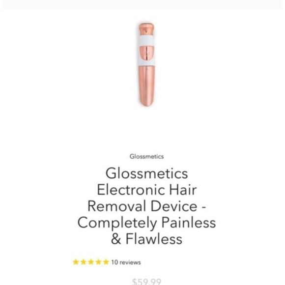 Other - Glossmetics Electronic Wireless Hair Removal Device Painless Facial Shaver Razor
